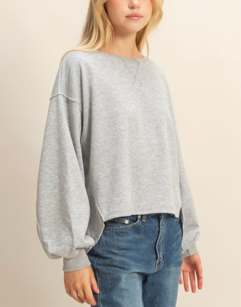 Willis relaxed fit pullover / heather grey