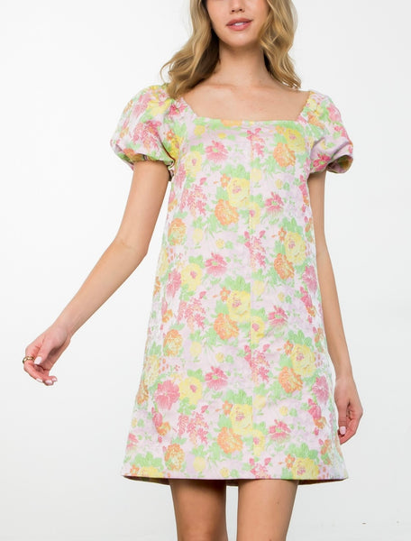 THML floral jacquard dress