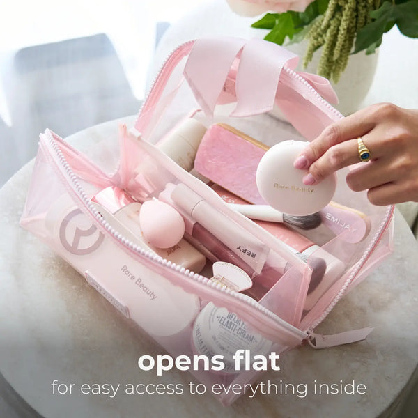 Case-Mate Jelly Cosmetic Bag / Ballet Pink / Lay Flat Makeup Bag