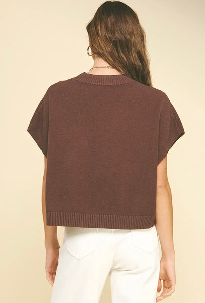 Darla Cap Sleeve Sweater / Espresso