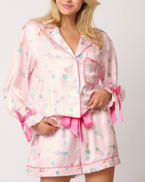 nutcracker satin pj set / baby pink