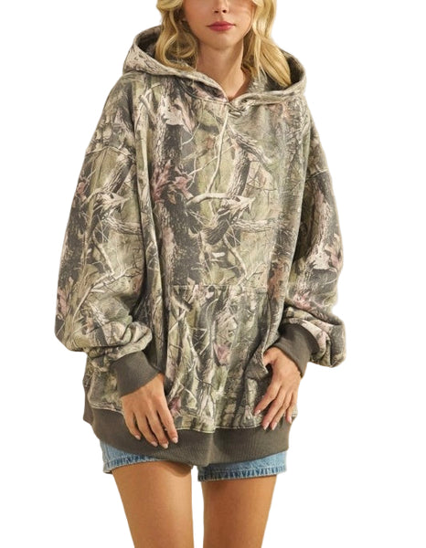 camo oversized fleece hoodie