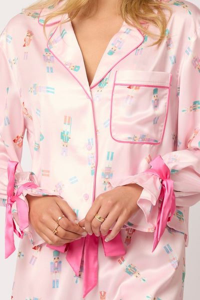 nutcracker satin pj set / baby pink