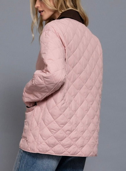 Katie quilted work jacket / blush
