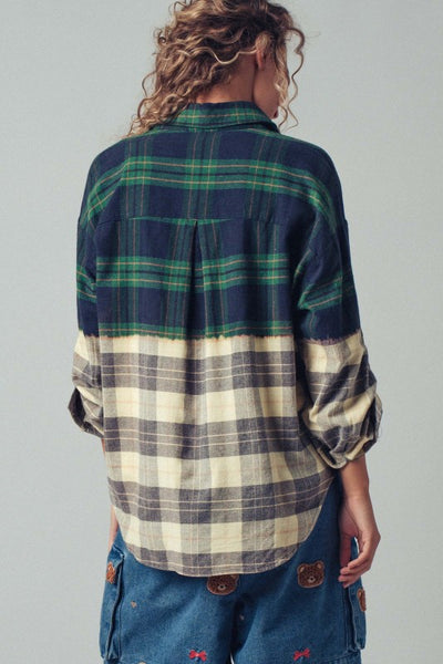 Ashton plaid flannel button up shirt