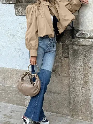 Cora Cropped Trench Coat / Khaki