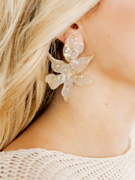 Flora statement earring / gold confetti