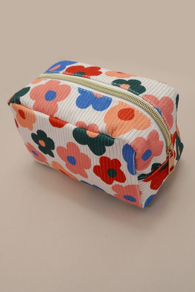 flower heart makeup bag