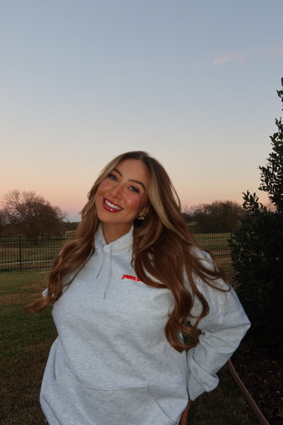 Pink Door Holiday Hoodie 2025  / heather grey