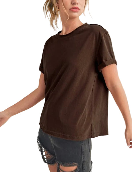 Aemi short sleeve tee / chocolate