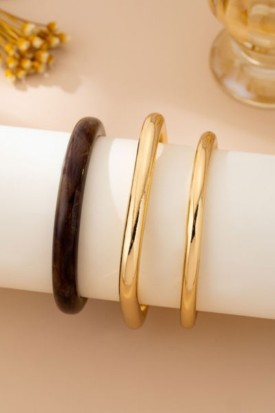 tortoise & gold trio bangle set