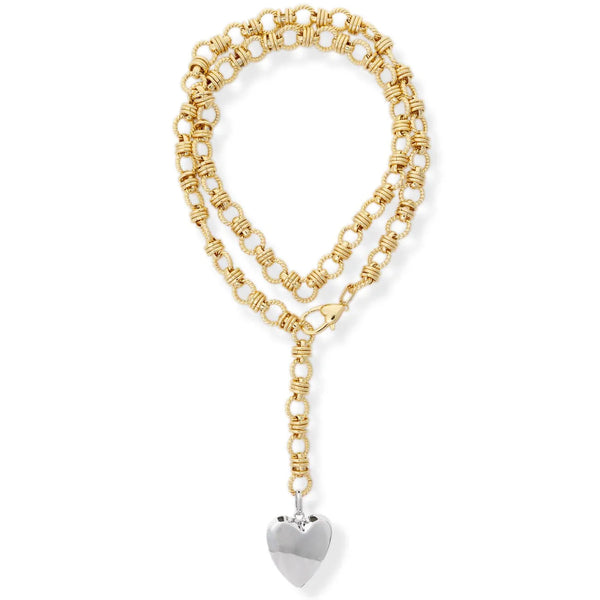 BRACHA Rowan Heart Lariat Necklace / Silver