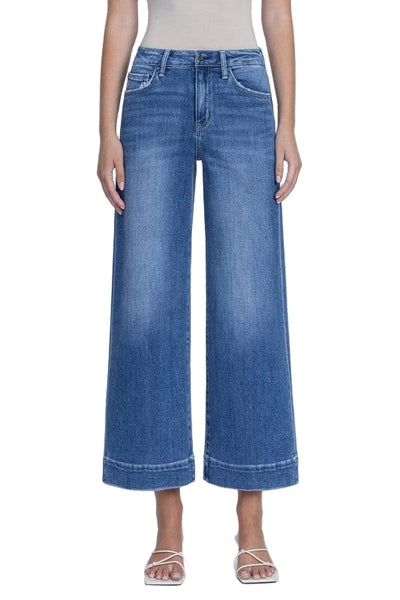 Elisa crop trouser jean  / med dark wash