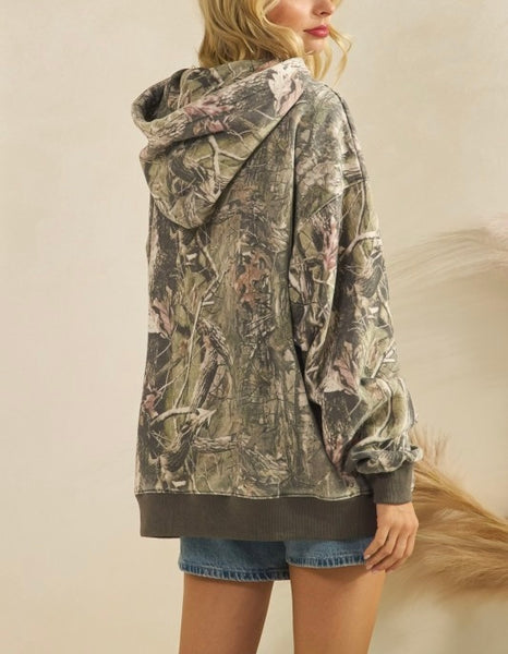 camo oversized fleece hoodie