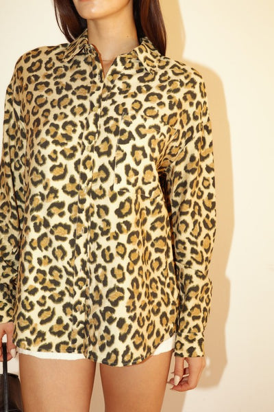 BAILEY ROSE leopard button up top