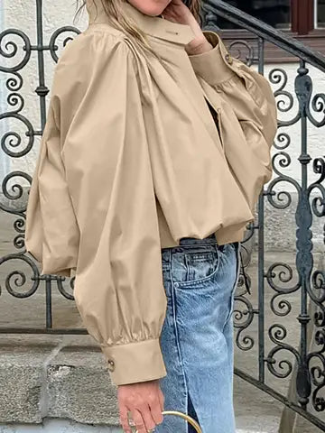 Cora Cropped Trench Coat / Khaki