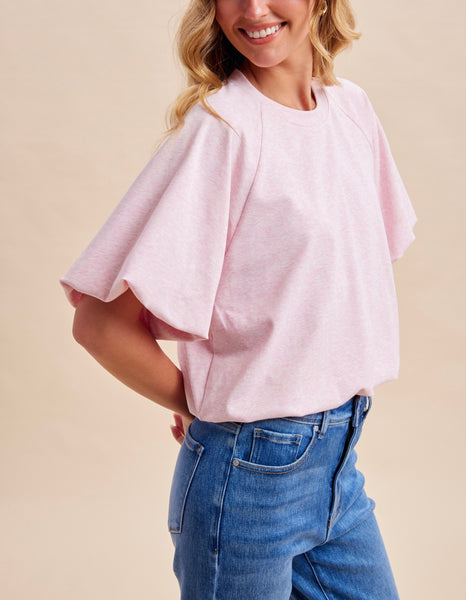 Collins jersey knit bubble hem top / petal blush (PREORDER ARRIVES JULY 14)