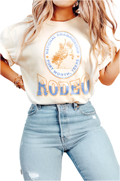 Ft Worth Rodeo vintage tee / ivory