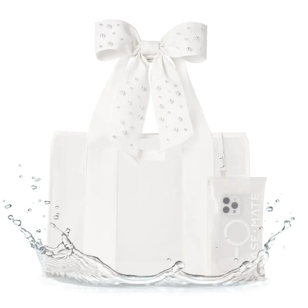 Case-Mate Jelly Tote Bag /Ivory Pearl Bow