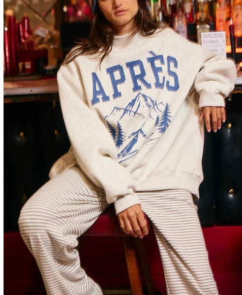 Apres Ski Reversible Mock Neck Sweatshirt / Ash Grey