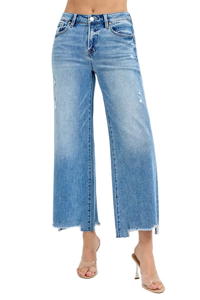 Blakely high rise crop jean / medium wash