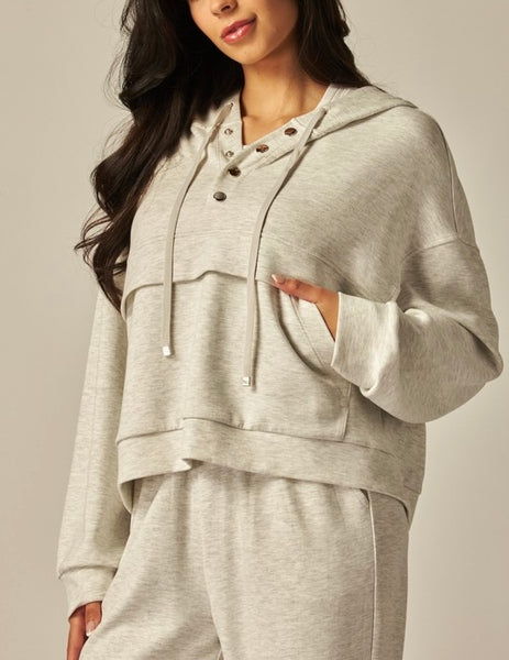 comfy hoodie set / heathered grey