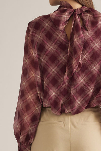 Reese Plaid Blouse / Merlot