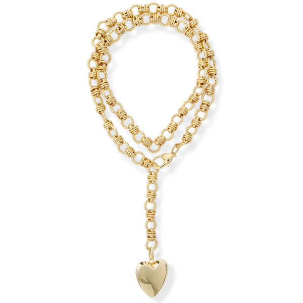 BRACHA Rowan Heart Lariat Necklace / Gold