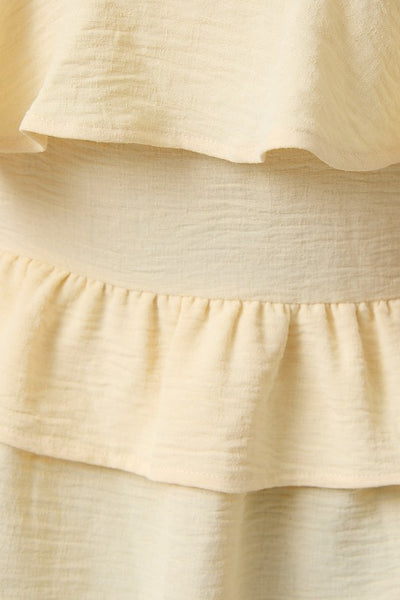 Bree tiered ruffle top / butter yellow