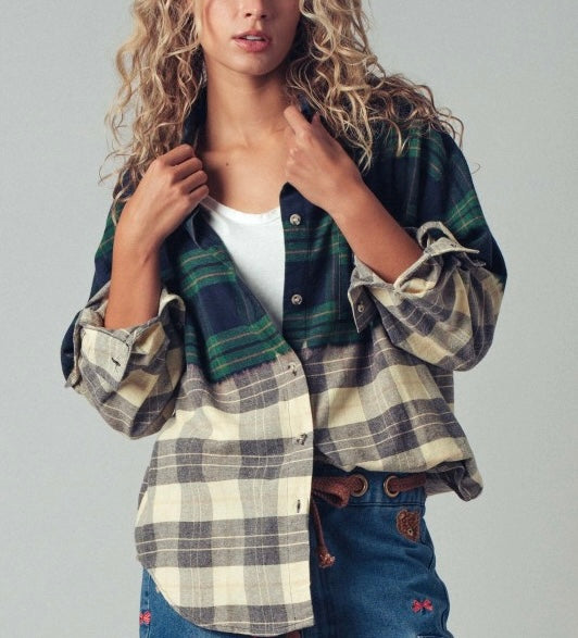 Ashton plaid flannel button up shirt