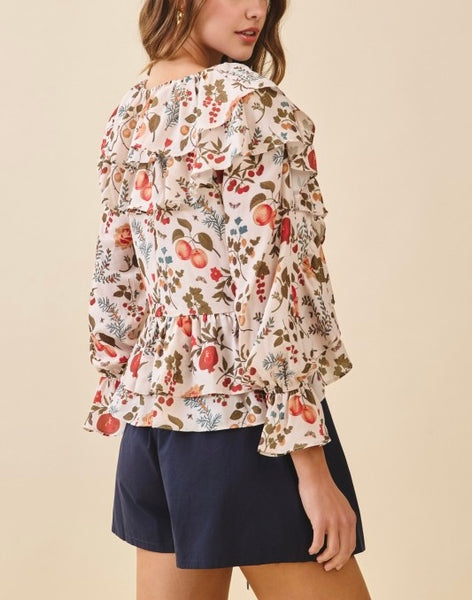 fall floral peplum top