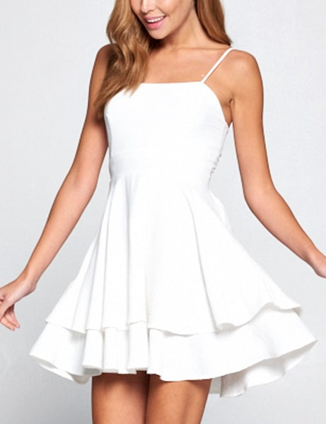 Macie bow back dress / white