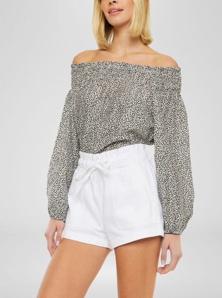 white paper bag shorts