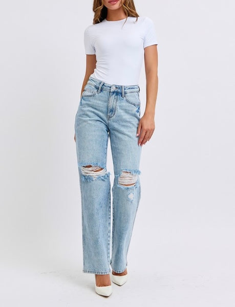 JUDY BLUE 90's straight jean / light denim