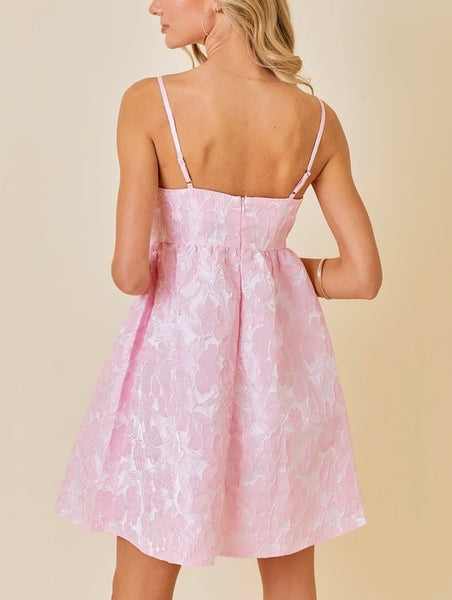 bow detail babydoll dress // pink