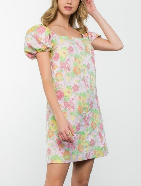 THML floral jacquard dress