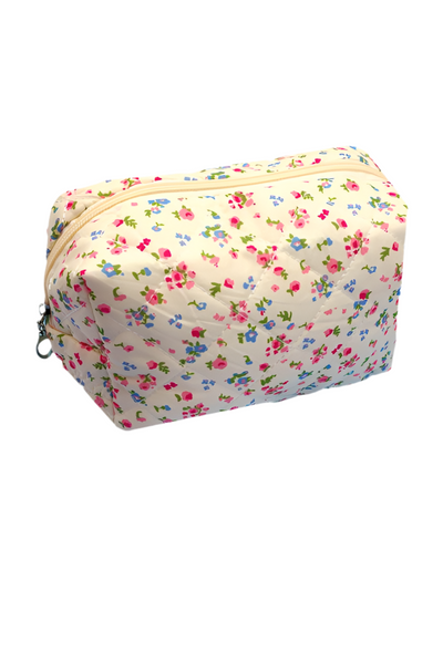 cosmetic zipper pouch / floral