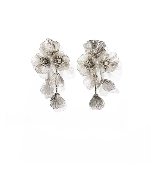Audrey flower statement earring / silver
