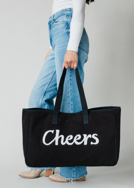 cheers canvas tote bag / black