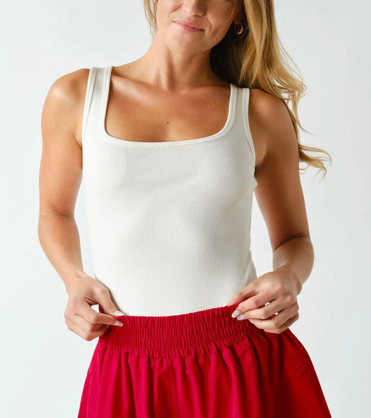 Essential Ribbed Tank / Cream