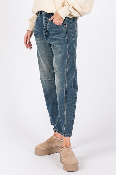 classic barrel jean / med wash