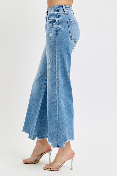 Blakely high rise crop jean / medium wash