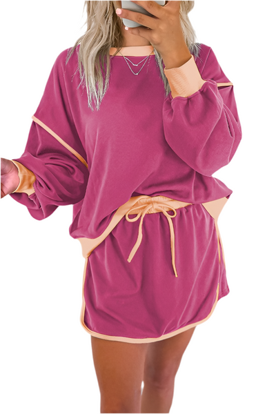 Logan skort set / fuchsia