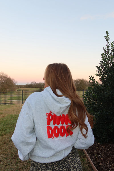 Pink Door Holiday Hoodie 2025  / heather grey
