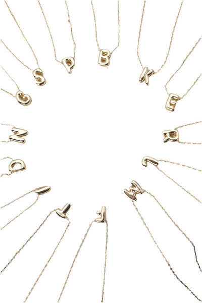 tiny initial necklace / gold