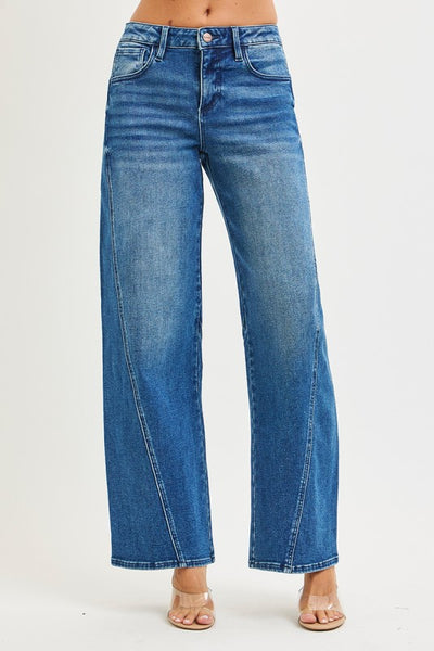 Risen slouchy barrel jean / dark wash