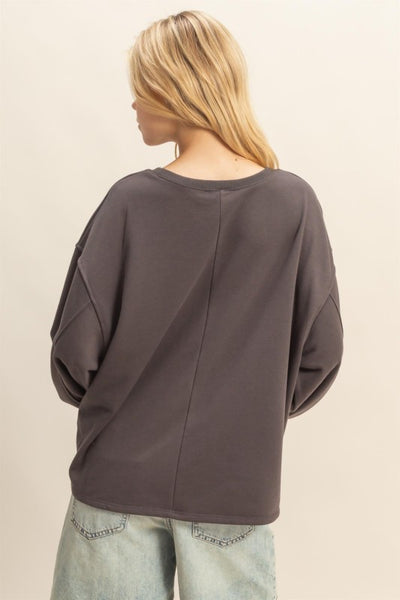 Willis relaxed fit pullover / charcoal