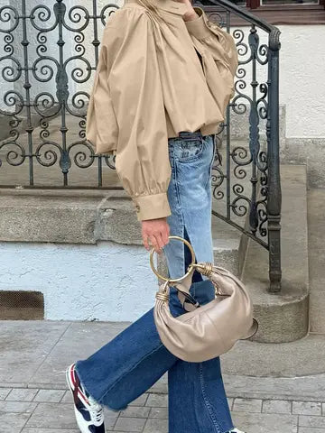 Cora Cropped Trench Coat / Khaki