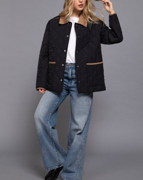 Katie quilted work jacket / black