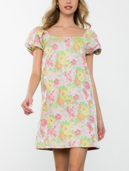 THML floral jacquard dress